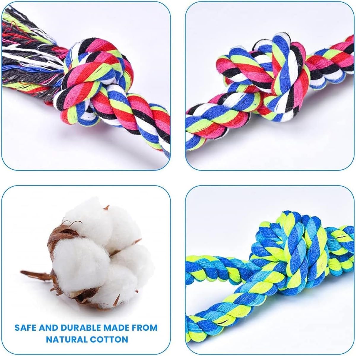 Feeko Dog Rope Toys for Large Breed Aggressive Chewers, Tough Chew Dog Toys