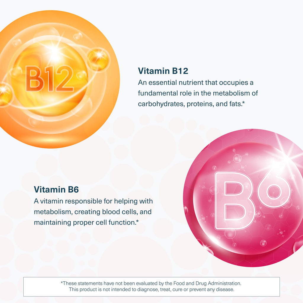 Youtheory B12B6 Liquid, Raspberry Flavor, 1oz Packet, 12 Count | Daily Energy and Brain Support*, Vitamin B12 and B6, Tasty Single-Serving Packs, Vegan, Dairy, Soy, and Gluten-Free