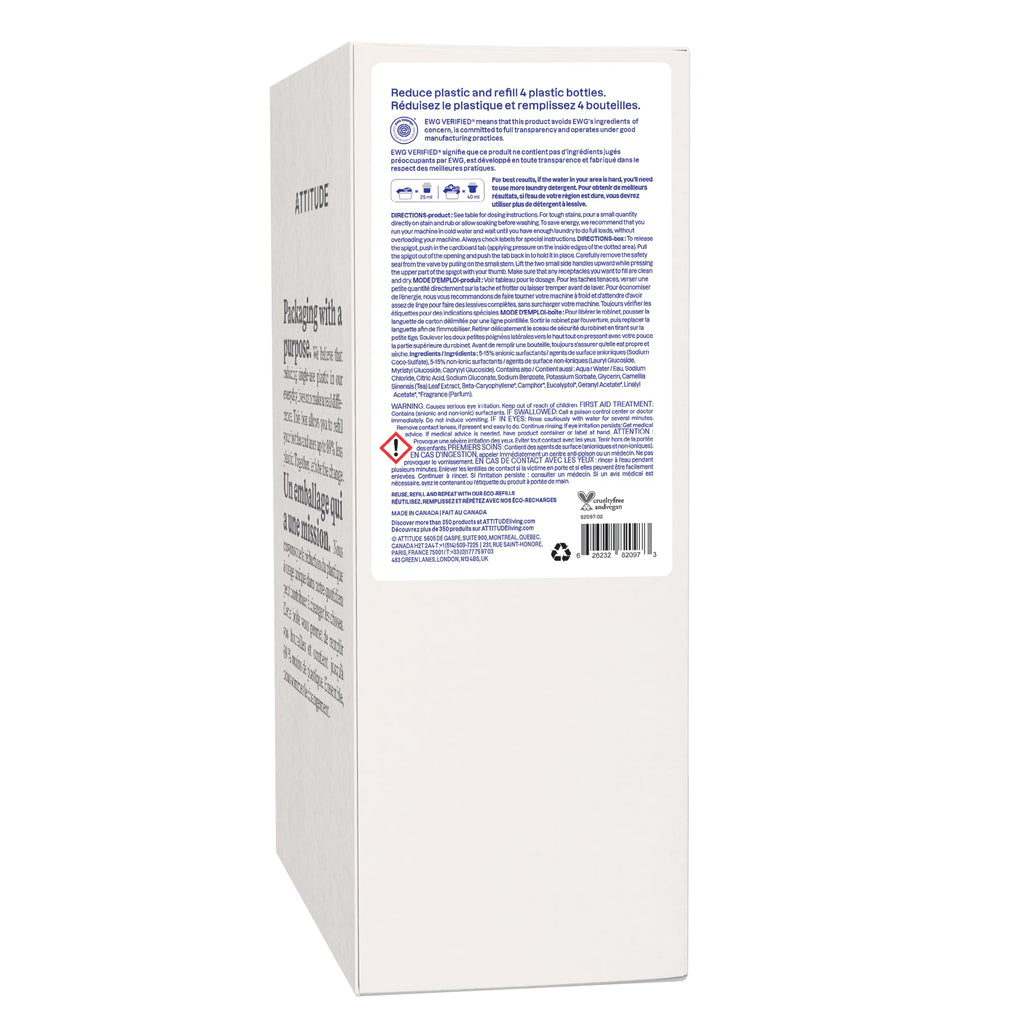 ATTITUDE Laundry Detergent Refill, EWG Verified, Lavender, 160 Loads