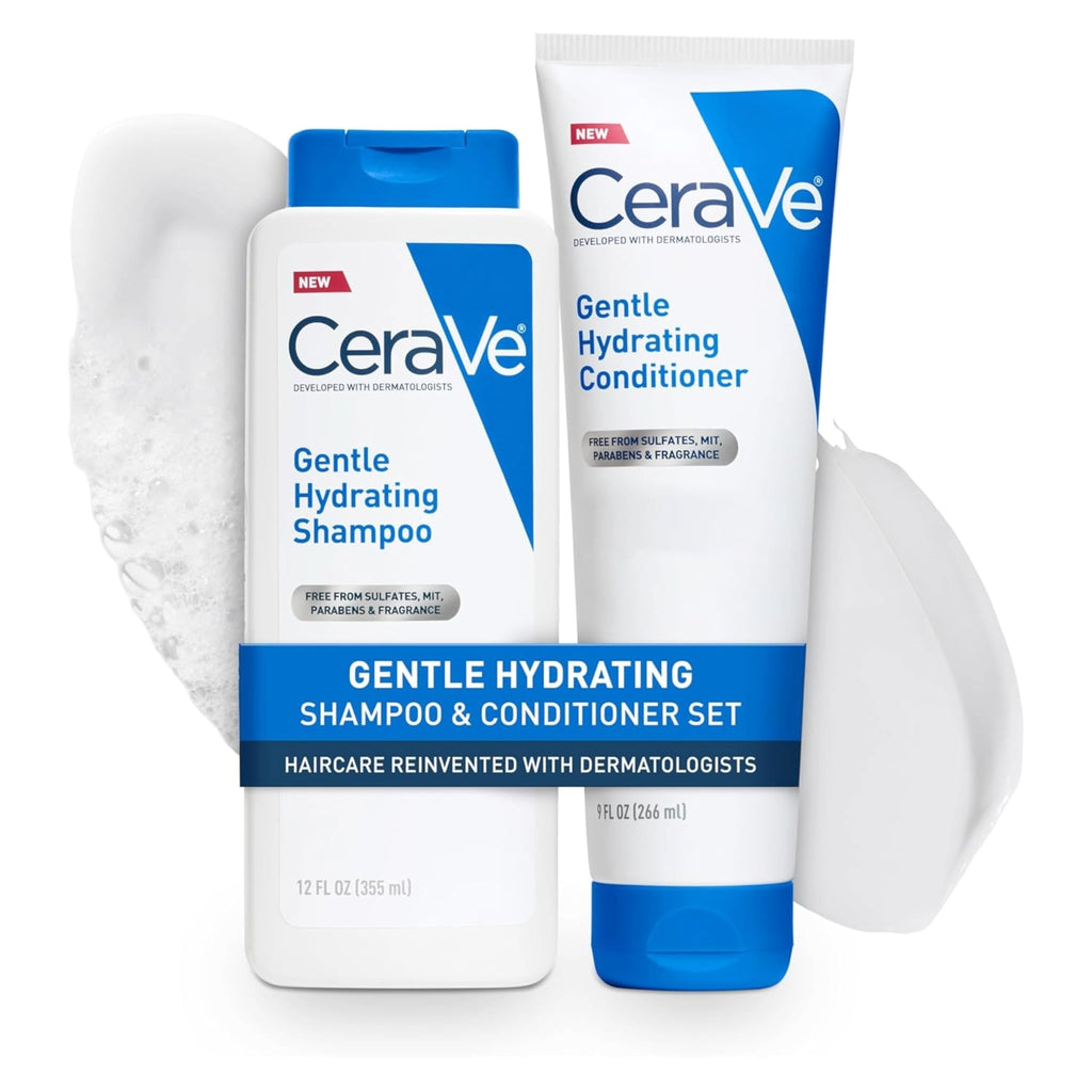 CeraVe Gentle Hydrating Shampoo with Hyaluronic Acid for Hair & Scalp, 12oz | Leaves Hair and Scalp Soft and Healthy-Looking with Ceramides, Niacinamide and A Color Safe Formula