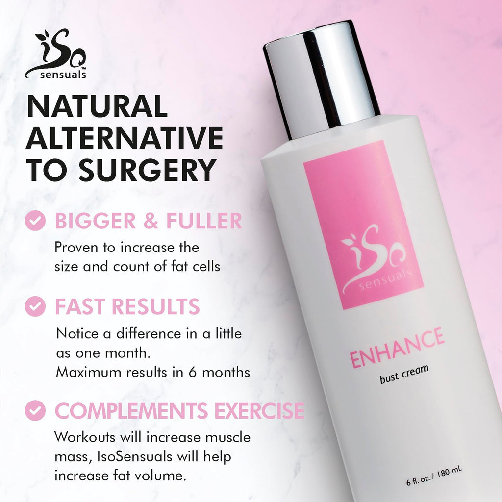 IsoSensuals ENHANCE - Rapid-Action Breast Enlargement Cream for Quick Growth - Lifting and Firming Breast Enhancement Cream - Generous 2 Month Supply