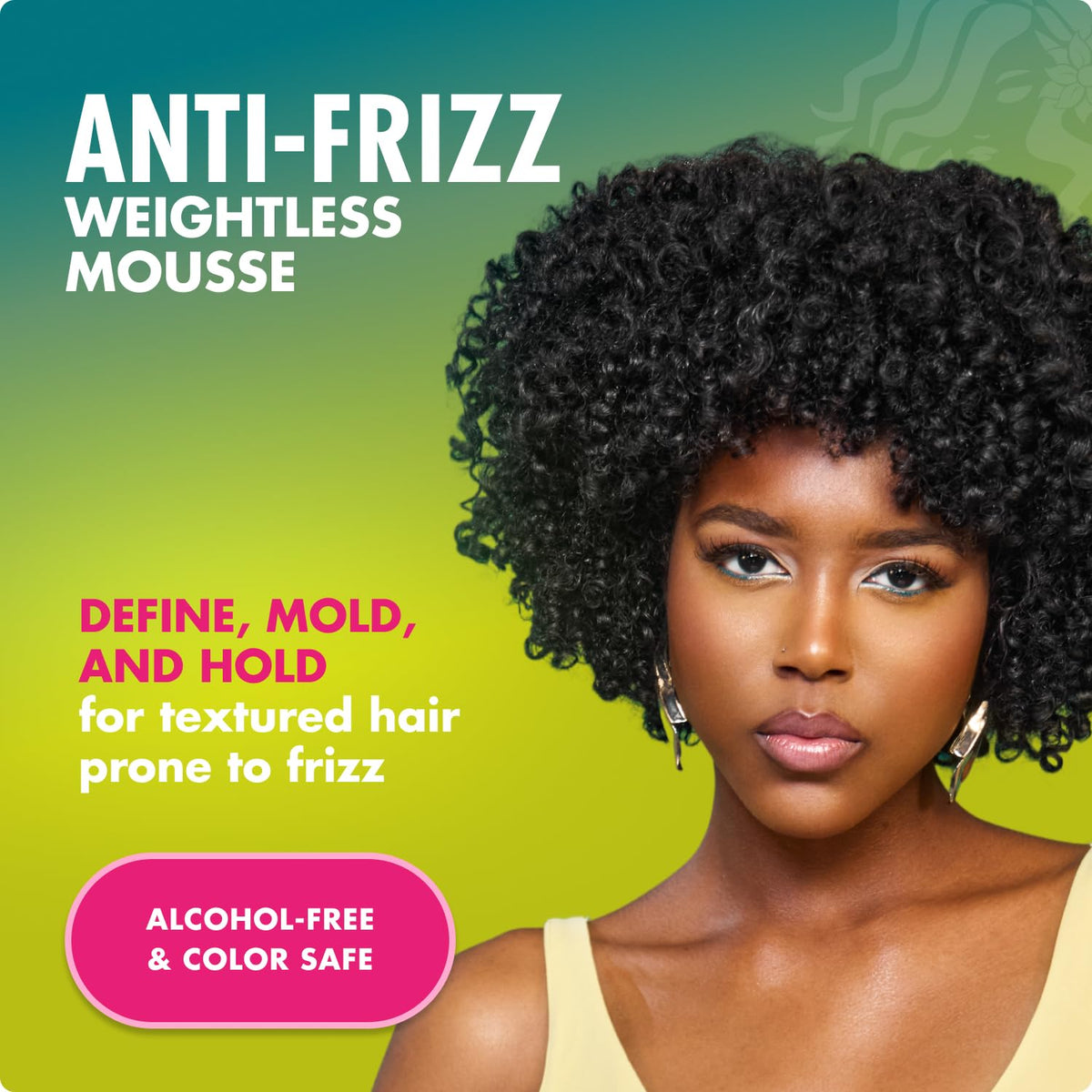 Mielle Organics Avocado & Tamanu Curly Hair Mousse - Anti Frizz Hair Foam for Curly, Wavy, Coily Styles - Medium Hold Styling to Define & Control for a Soft, Natural Shine Finish (7.5oz)