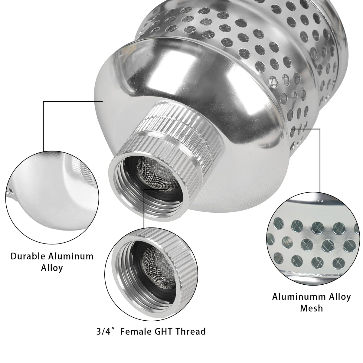 Hourleey 2 Pack Bubbler Sprinkler Heads, Aluminum Diffuser Flood Nozzle for Delicate Watering, Gentle Garden Metal Watering Soaker Sprinkler for Plants Garden Lawn Yard