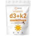 Micro Ingredients Vitamin D3 5,000 IU + K2 MK-7 100 mcg, 300 Softgels | Virgin Coconut Oil | 2-in-1 Support | Easy to Swallow, Non-GMO