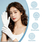 30 Pcs White Cotton Gloves, Unisex, Soft, Stretchable