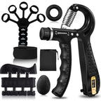 Hand Grip Strengthener Kit 5 Pack Adjustable Finger Forearm Hand Exerciser