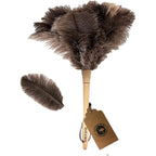Buy now Feather Duster, Feather Dusters for Cleaning Ddzmz Fluffy Natural Genuine Ostrich Feathers with Wooden Handle Reusable Handheld Ostrich Feather Duster Cleaning Supplies, Gray and Brown(Length 16") at indiglob india