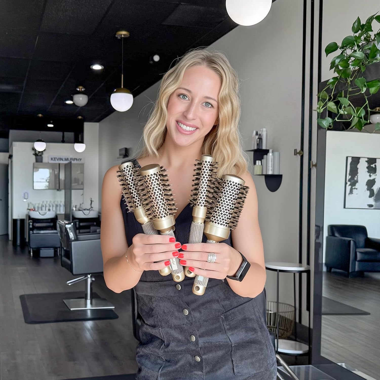 Buy now Round Brush for Blow Drying, Nano Thermal Ceramic & Ionic Tech Hair Brush with Boar Bristles, Professional Round Barrel Brush for Styling, Curling & Straightening by Sndyi (2.9 Inch, Barrel 1.7 Inch) at indiglob india