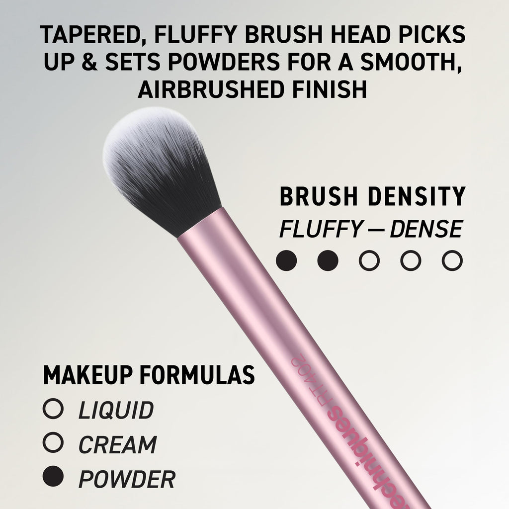 Real Techniques 6 Piece Everyday Essentials Makeup Brush Set, Includes 4 Brushes & 2 Makeup Sponges for Foundation, Blush, Bronzer, Contour, Eyeshadow & Powder, Travel Gift Set, Cruelty-Free & Vegan