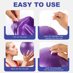 Guirnd Pilates Ball 2P, 9 Inch Workout Ball for Women Men, Small Exercise Ball with Pump for Physical Therapy, Stability, Stretching, Barre, Yoga, Core Workout at Home Gym & Office(Pink & Purple)