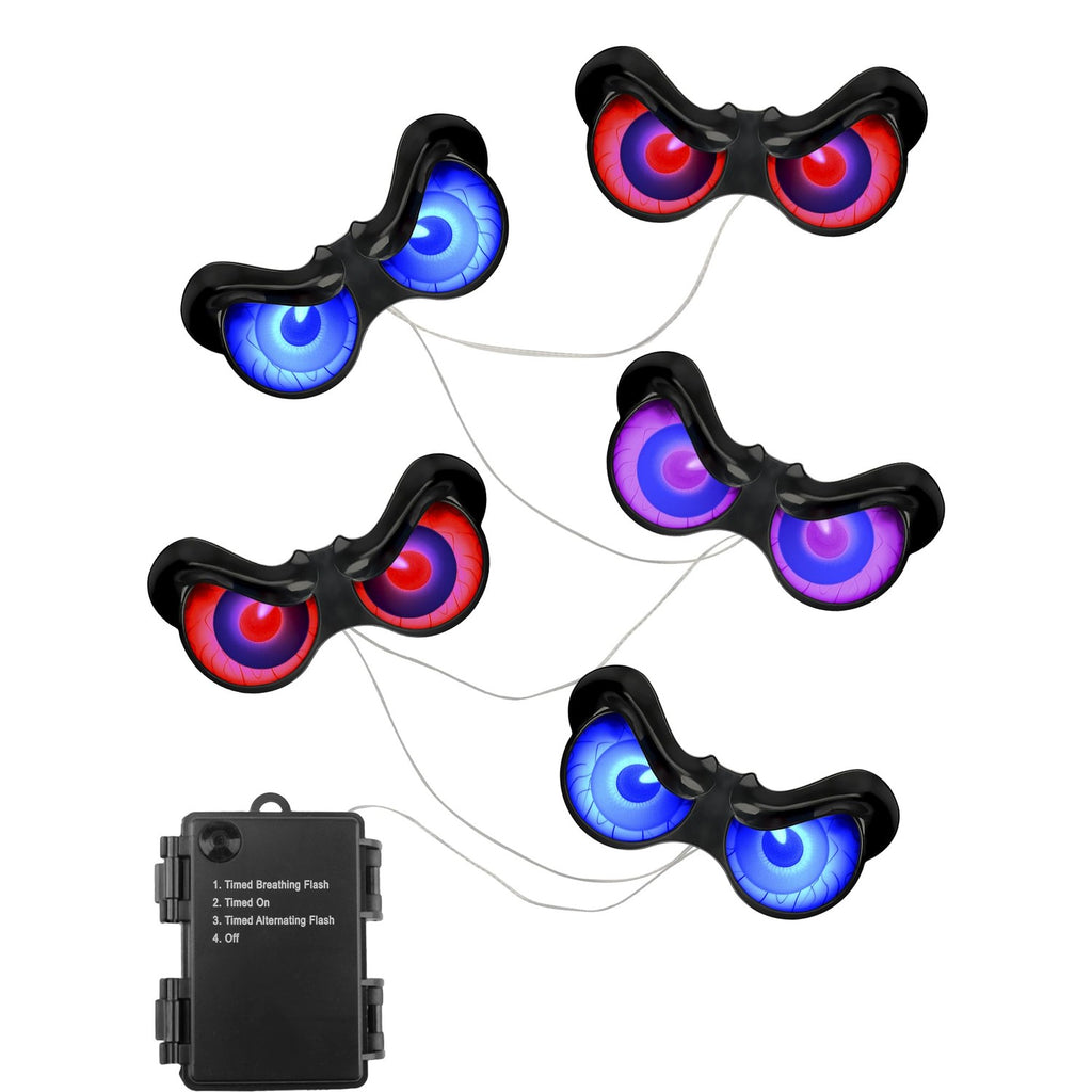Halloween Decorations, 5 Pack Glowing & Flashing LED Eye Lights for Indoor/Outdoor Use, Bush, Yard, Window, Party