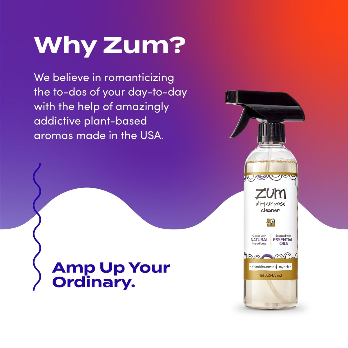 Zum All-Purpose Cleaner - Frankincense & Myrrh, 16 fl oz