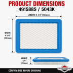Briggs & Stratton 491588S Genuine Flat Air Filter