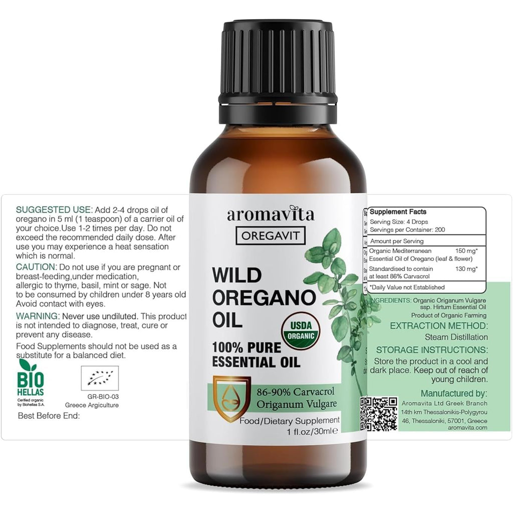 Buy now Wild Oregano Oil Organic - 100% Pure Undiluted Organic Wild Oregano Oil with 86-90% Carvacrol, Immune Support - Plant-Based, Herbal Supplement - Vegan, Non GMO, Gluten Free, 1fl.oz/30ml at indiglob india