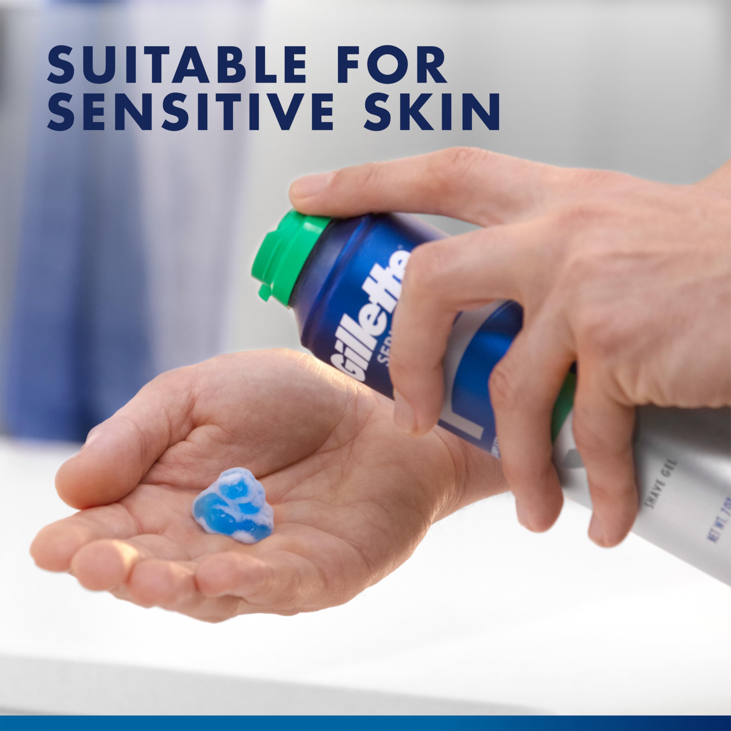 Gillette Series 3X Action Shave Gel, Sensitive Twin Pack, 7 Oz (Pack of 2)