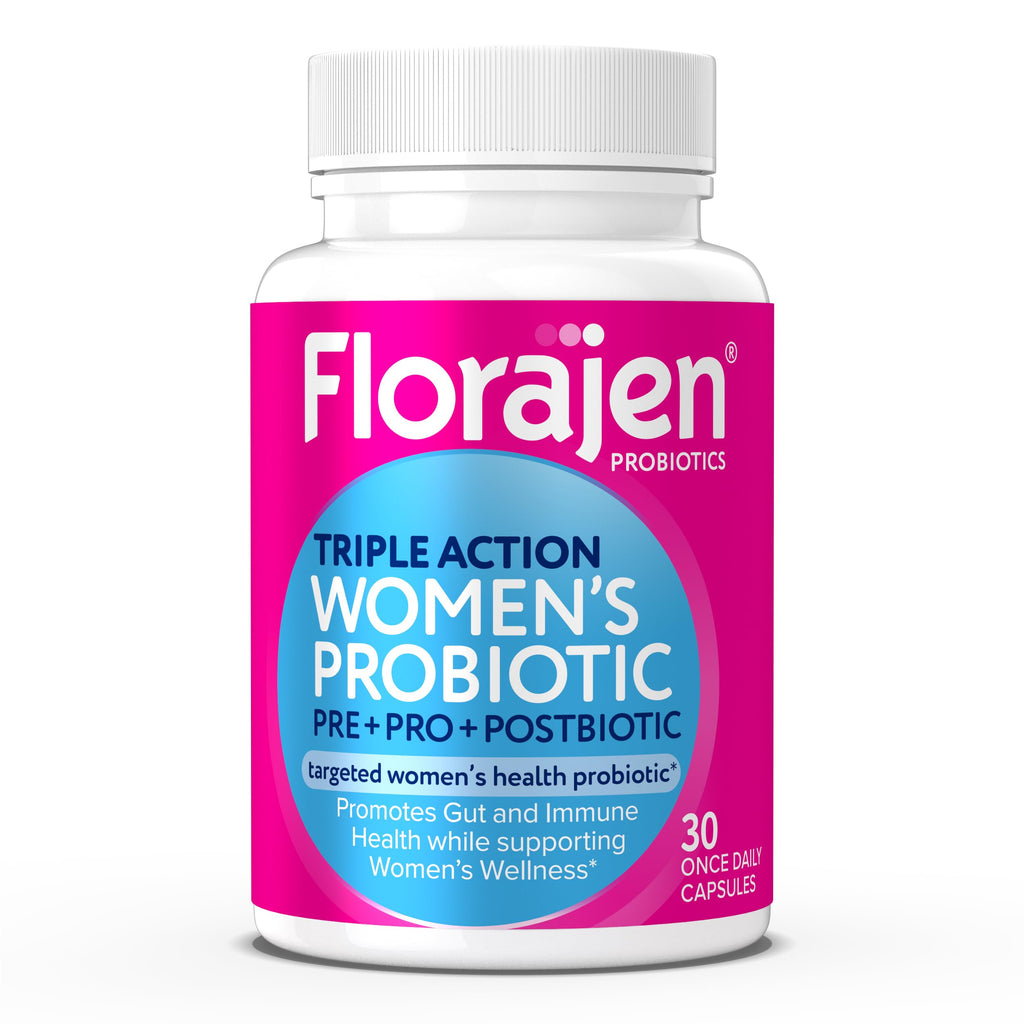 Florajen Women’s Probiotic, Digestive & Immune Support, 30 Capsules | Prebiotic & Postbiotic, Bloating & Constipation Relief, Vegan, Gluten-Free, Non-GMO, Daily Gut Health