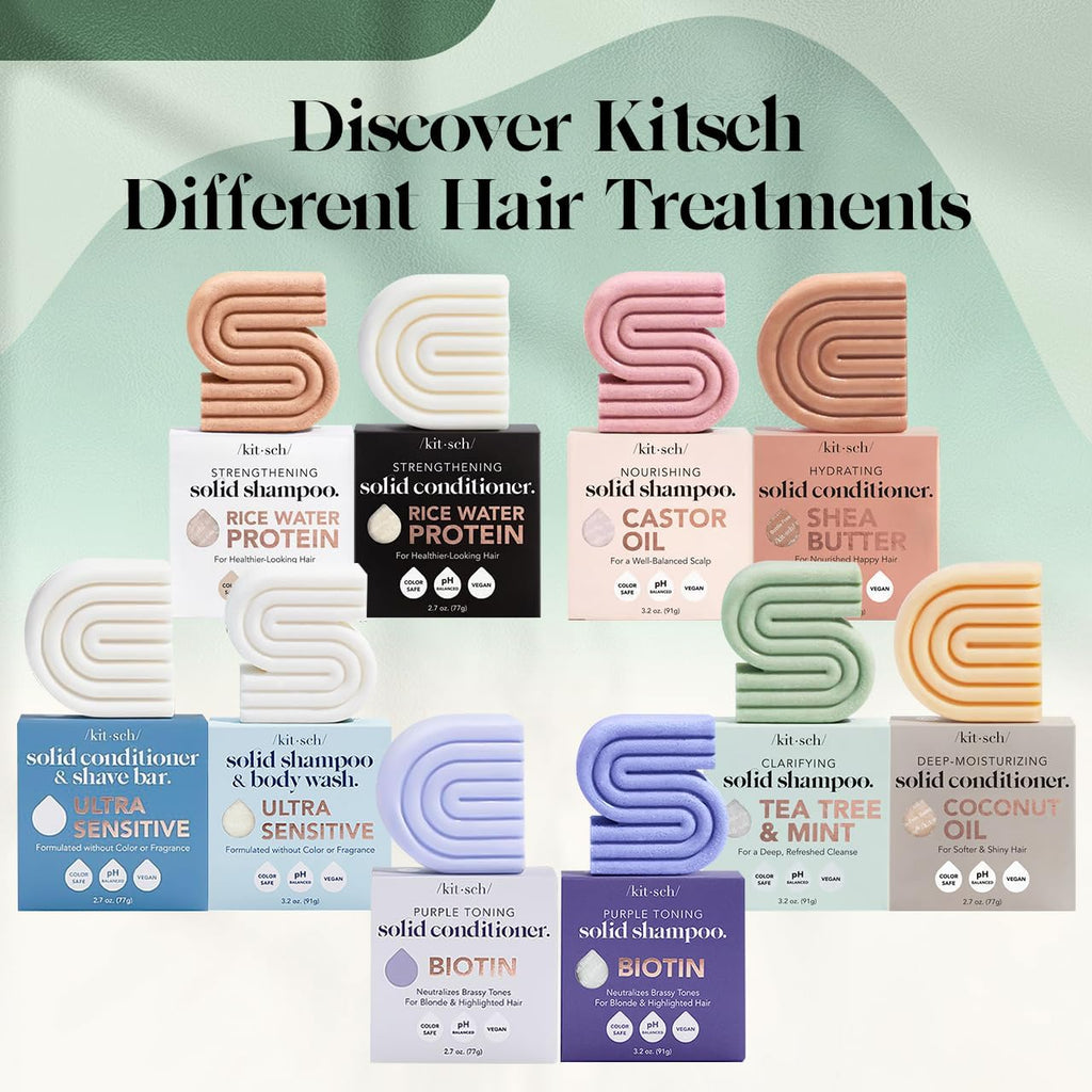 Buy now Kitsch Rosemary & Biotin Shampoo and Conditioner Set for Hair Growth - Strengthening, Thickening & Volumizing Shampoo and Conditioner Bar - Paraben, Sulfate & Silicone Free - Made in USA - 2 pack at indiglob india