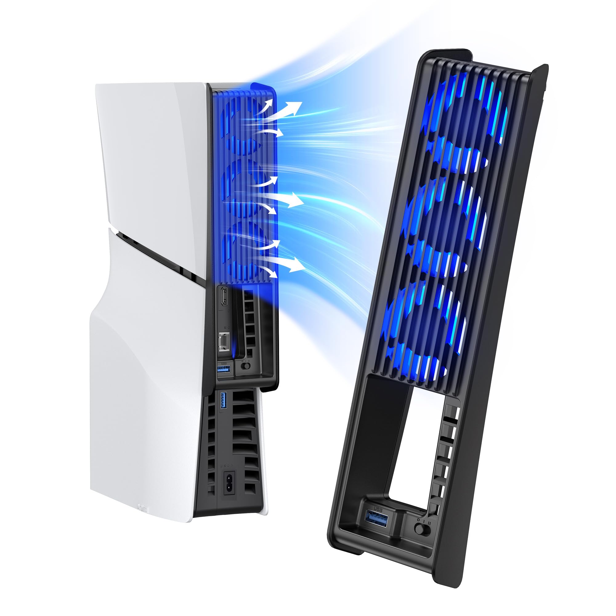 Buy now KIWIHOME Cooling Fan for PS5 Accessories, Upgraded Quiet Cooler Fan with Auto Speed, Controller USB3.0 Port & LED for PS5 2020 Only, Not for PlayStation 5 Slim/Pro, White PS5 Slim Fan Black at indiglob india