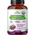 Zazzee USDA Organic Milk Thistle 30:1 Extract, 80% Silymarin, 120 Capsules | Vegan, 4 Month Supply, Certified Kosher, High Potency Liver & Antioxidant Support, Silybum Marianum, Non-GMO, Made in the USA