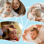 Baby Hair Brush and Comb Set with Soft Goat Bristle