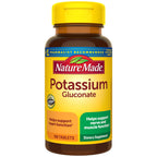 Nature Made Potassium Gluconate 550 mg, Potassium Supplements, 100 Tablets | Dietary Supplement for Nerve, Muscle and Heart Function Support, Helps Support Fluid Balance, Gluten Free, 100 Day Supply