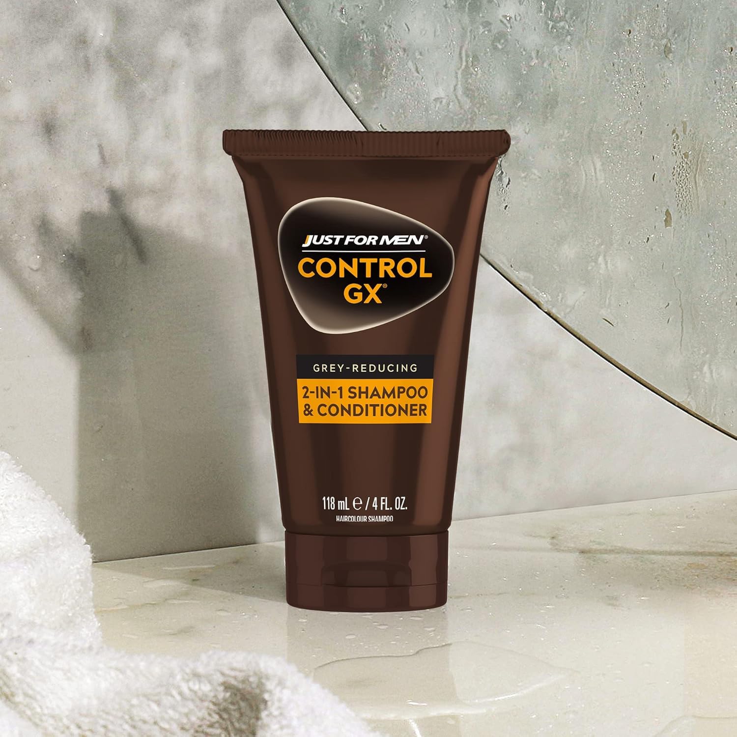 Just for Men Control GX 2-in-1 Shampoo & Conditioner, 4 Fl Oz (1 Pack) | Control GX 2-in-1 cleanses, conditions, and gradually reduces grays. Keratin strengthens and thickens hair.