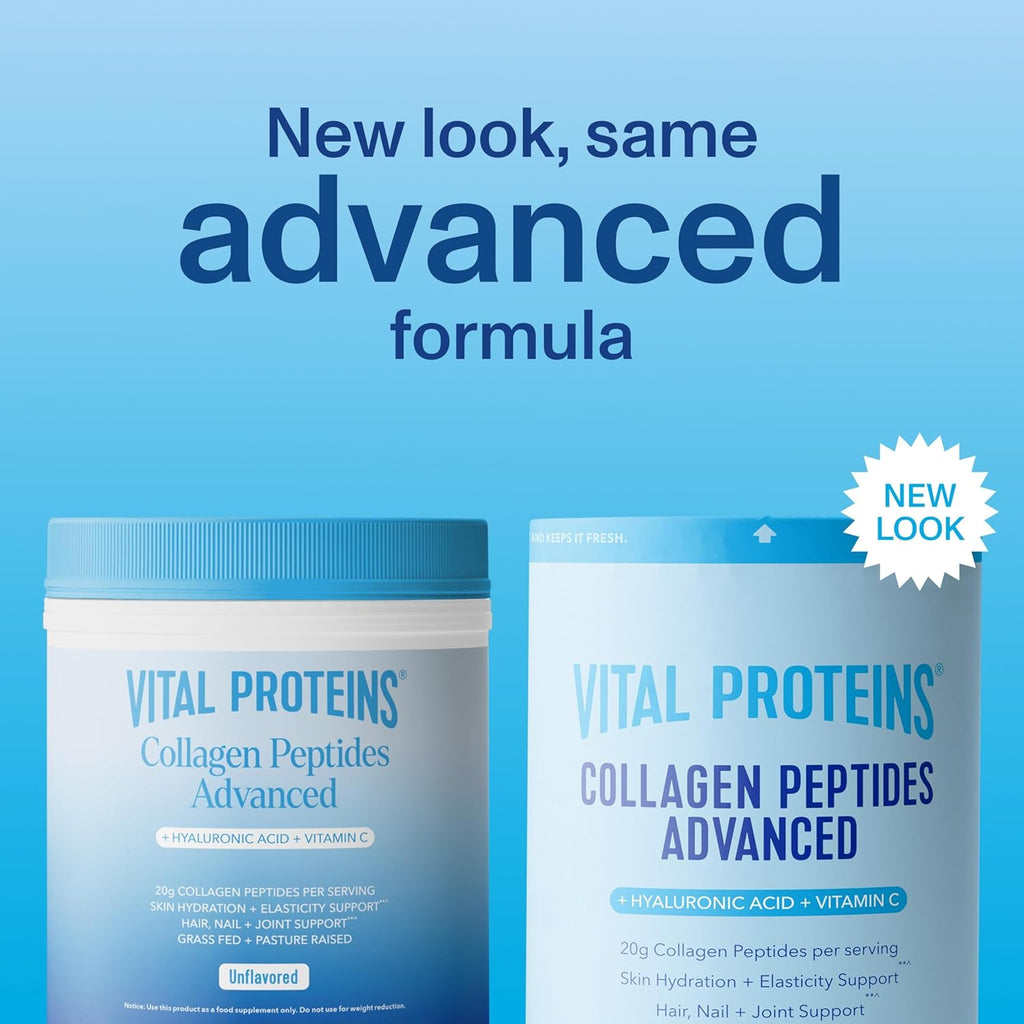 Buy now Vital Proteins Collagen Peptides Powder Advanced with Hyaluronic Acid & Vitamin C, Collagen Supplements, Unflavored, 12 Servings at indiglob india