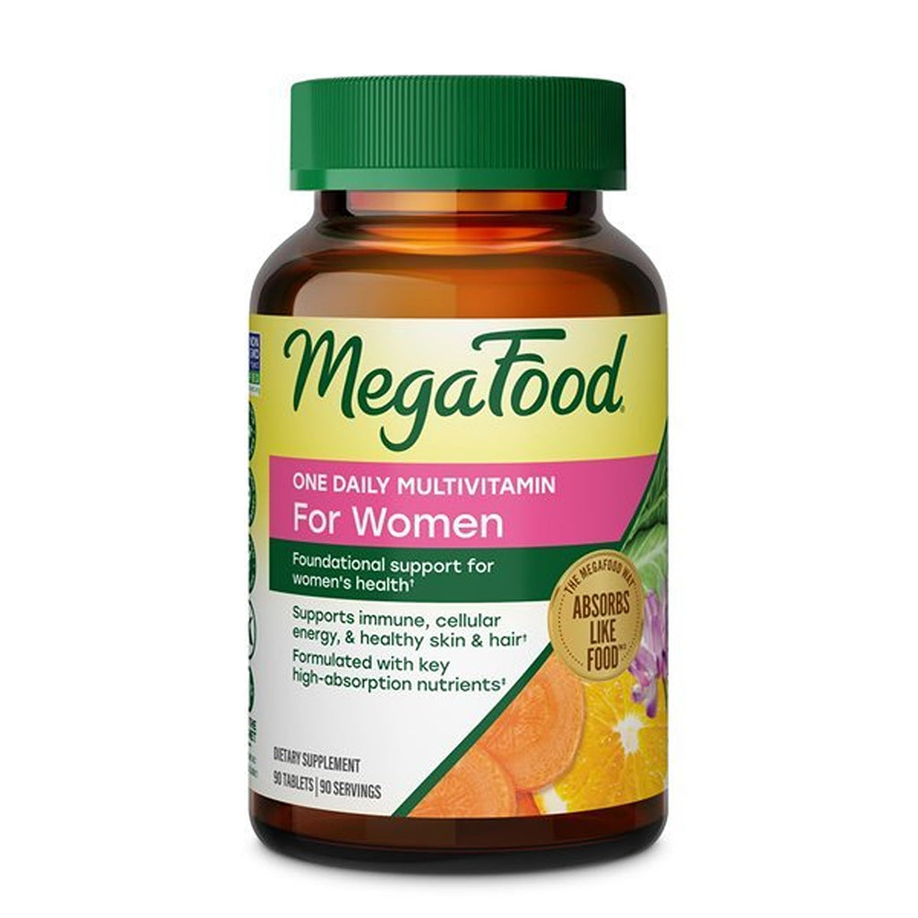 MegaFood One Daily Multivitamin for Women with 22 Nutrients, 30 Tablets | Immune Support, Cellular Energy & Healthy Skin & Hair, Methylfolate, Methylated B12, Iron, C, D3, Vegetarian, 30 Servings