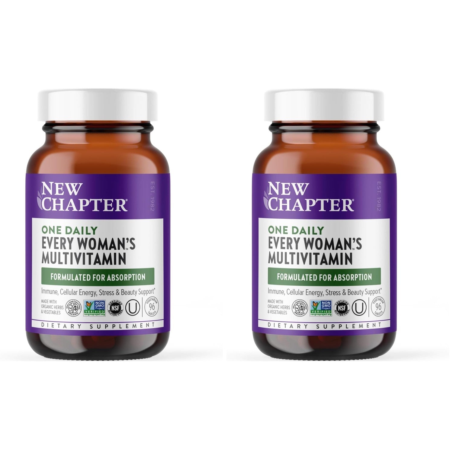 New Chapter Every Woman's One Daily Multivitamin, 72 Tablets | Whole-Food Fermented Nutrients for Bone, Cellular Energy, and Immune Support, No Added Sugar, Vegetarian and Gluten Free