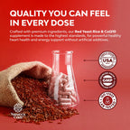 Red Yeast Rice with CoQ10 Supplement - Healthy Heart Support - 120 Ct | Red Yeast Rice 1200 mg - Advanced Complex for Cellular Energy & Antioxidant Support - GMP - Third Party Tested - 60 Servings