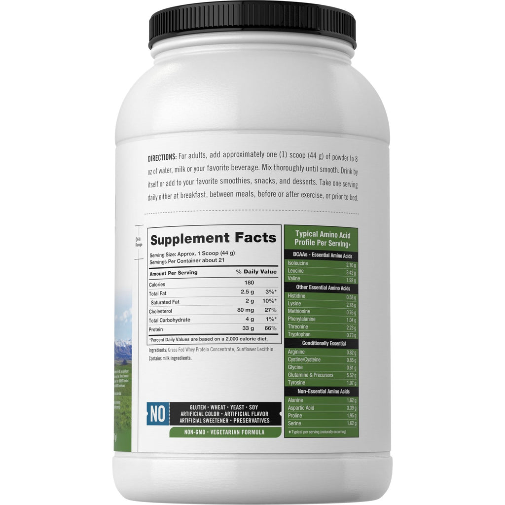 Carlyle Grass Fed Whey Protein Powder | 2lb | 33g of Protein Per Serving | Unflavored | Sugar and Hormone Free | Non-GMO and Gluten Free Supplement | By Herbage Farmstead