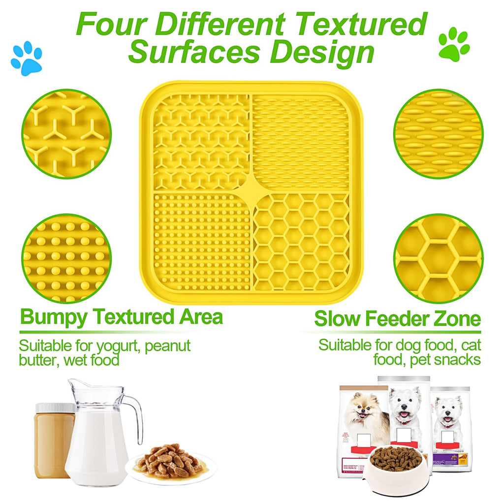 LUKITO 3PCS Lick Mat for Dogs and Cats, Licking Mat with Suction Cups for Anxiety Relief, Cat Peanut Butter Lick Pad for Boredom Reducer, Dog Enrichment Toy, Dog Lick Mat for Bathing Grooming