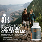 Bronson Potassium Citrate 99 mg, 200 Vegetarian Tablets