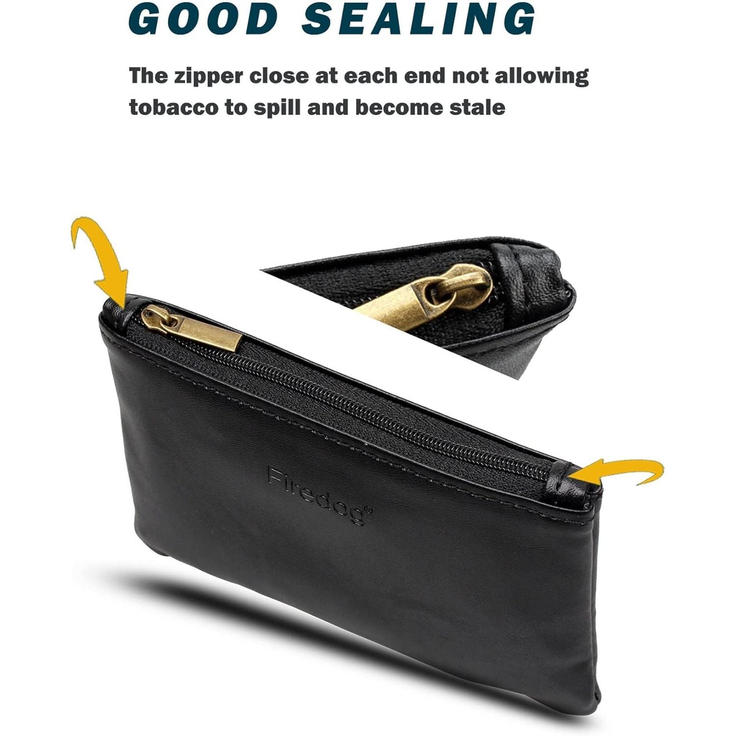 Buy now FIREDOG Tobacco Pouch Bag Pipe Case Rolling Storage Carrying Travel Vintage Holder Rollup Free Ciggerate Smoking Tobacco Pouch Leather Zipper Black Regular Size at indiglob india