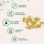 Micro Ingredients Apple Cider Vinegar Capsules | 4,800mg Per Serving, 300 Counts | 4-in-1 ACV Complex with The Mother | Ceylon Cinnamon, Cayenne Pepper & More | Immune, Digestion & Appetite Support