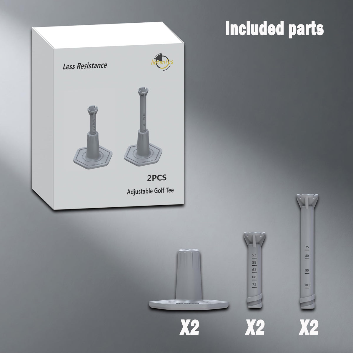 Adjustable Rubber Golf Tees for Mats, Driving Range & Simulator