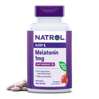 Natrol Melatonin 1 mg Fast Dissolve Tablets, Strawberry, 200 Count | Nighttime Sleep-Aid for Adults, 100% Drug-Free, Non-Habit Forming, For Occasional Sleeplessness, Supports Circadian Rhythm