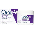 CeraVe Night Cream, Face Moisturizer, Skin Care for Dry Skin, 1.7oz | Skin Renewing Face Moisturizer with Hyaluronic Acid & Peptides, Night Cream For Men & Women, Anti-Aging Face Cream, Daily Use