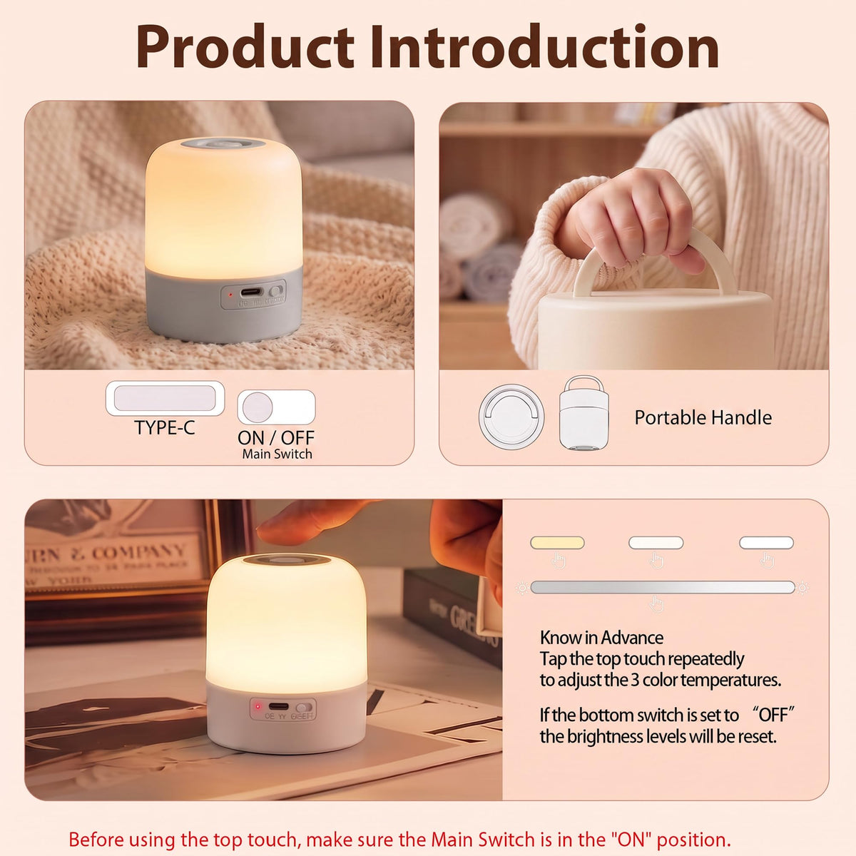 Baby Night Light, 3 Colors Egg Light for Nursery - Small Size