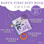 Kids Preferred Disney Nightmare Before Christmas My First Scare Jack Skellington Soft Book Baby Teething Crinkle Book with On-The-Go Clip, Crinkle Pages, and Teethers, Multicolor