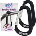 PBnJ Baby Stroller Hooks, Large Carabiner Clip, Diaper Bag Purse, 2 Pack