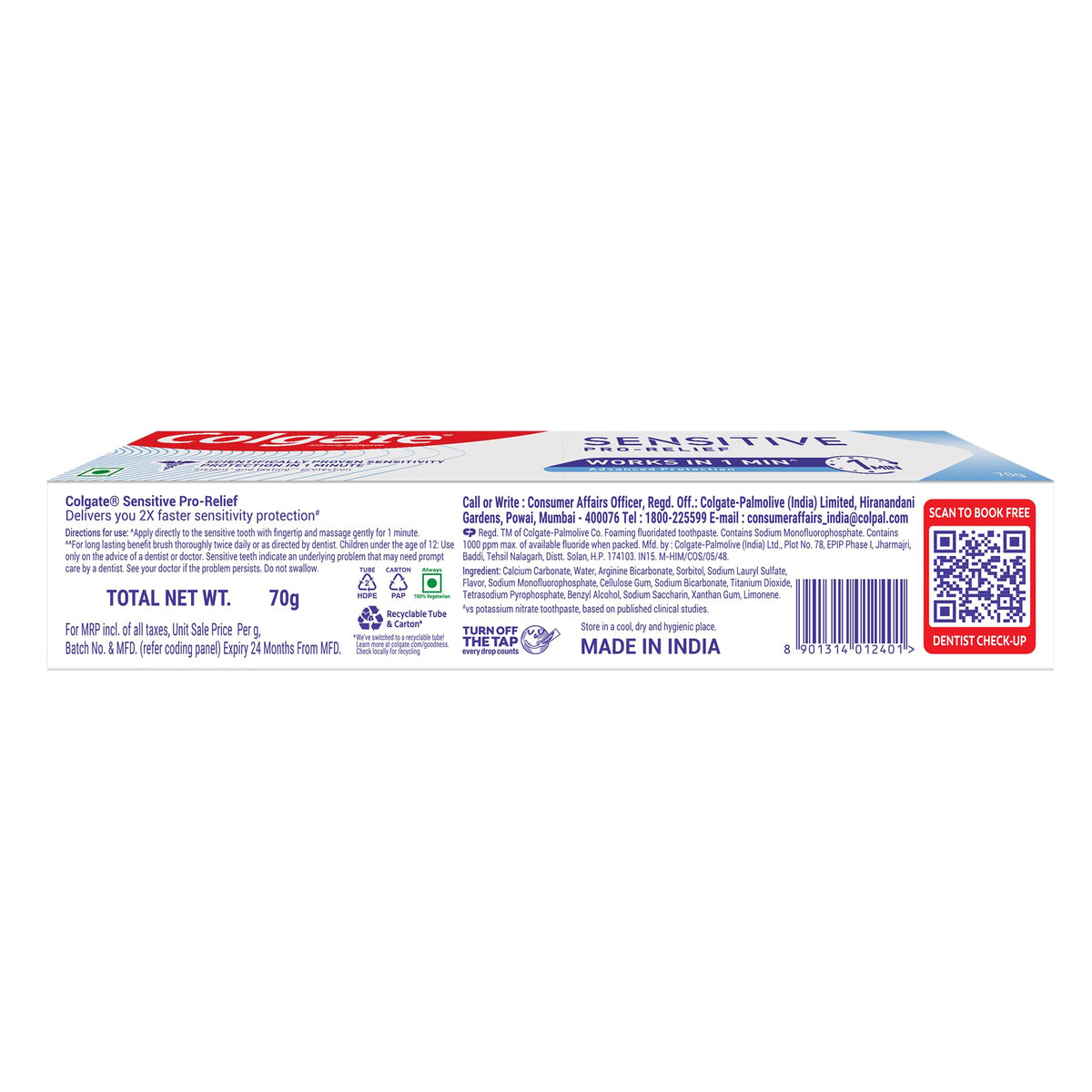 Colgate Toothpaste Sensitive Plus - 70g (Sensitivity)