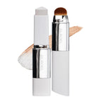 ELROEL Blanc Cover Cream Stick V White - Korean Foundation (#200 Fair) | Medium To Full Coverage, Dewy Finish, Color-Changing Foundation Stick with Volufiline, Dual-Ended, Built-In Detachable Brush