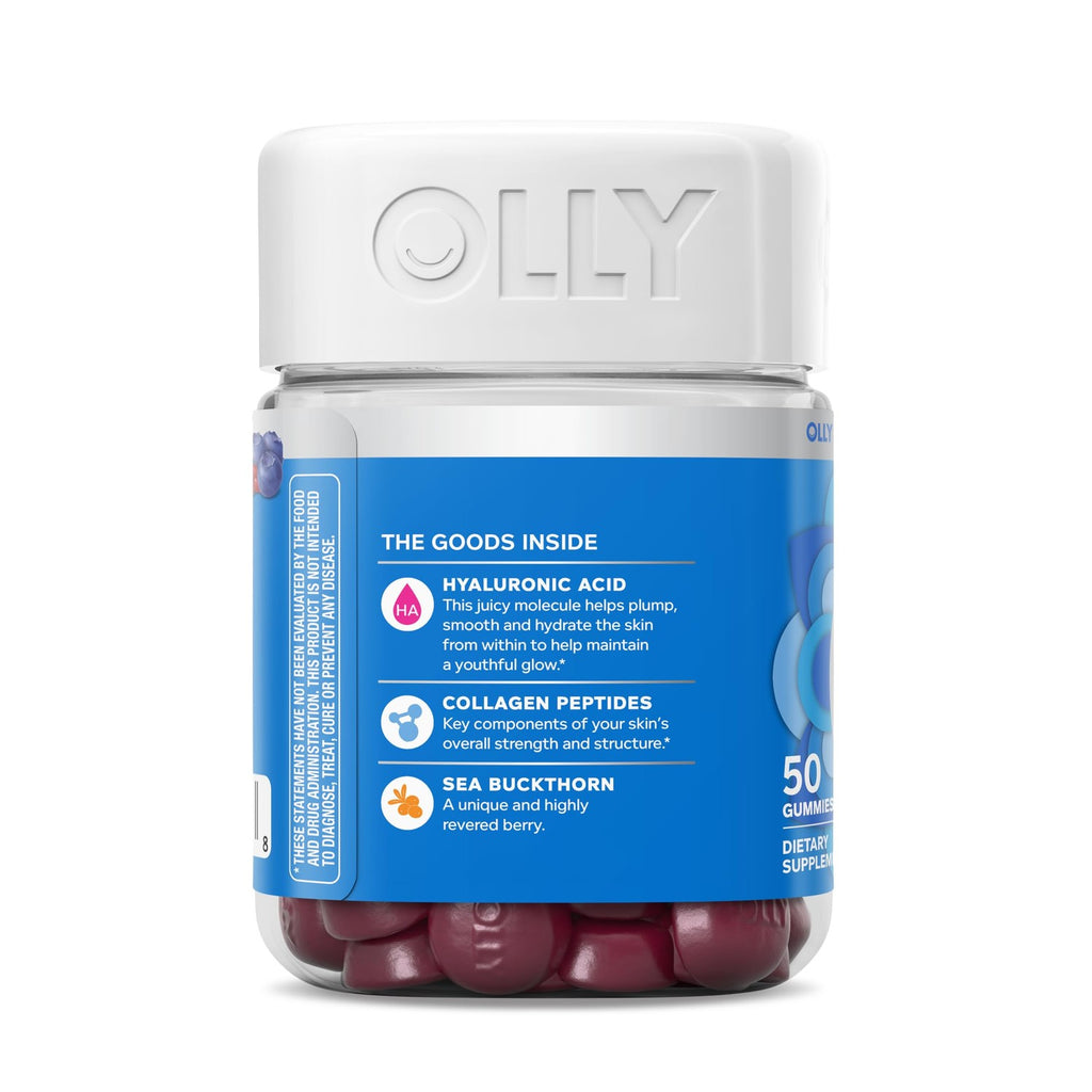 OLLY Glowing Skin, Hydrated & Youthful Skin*, Hyaluronic Acid - 50 Count
