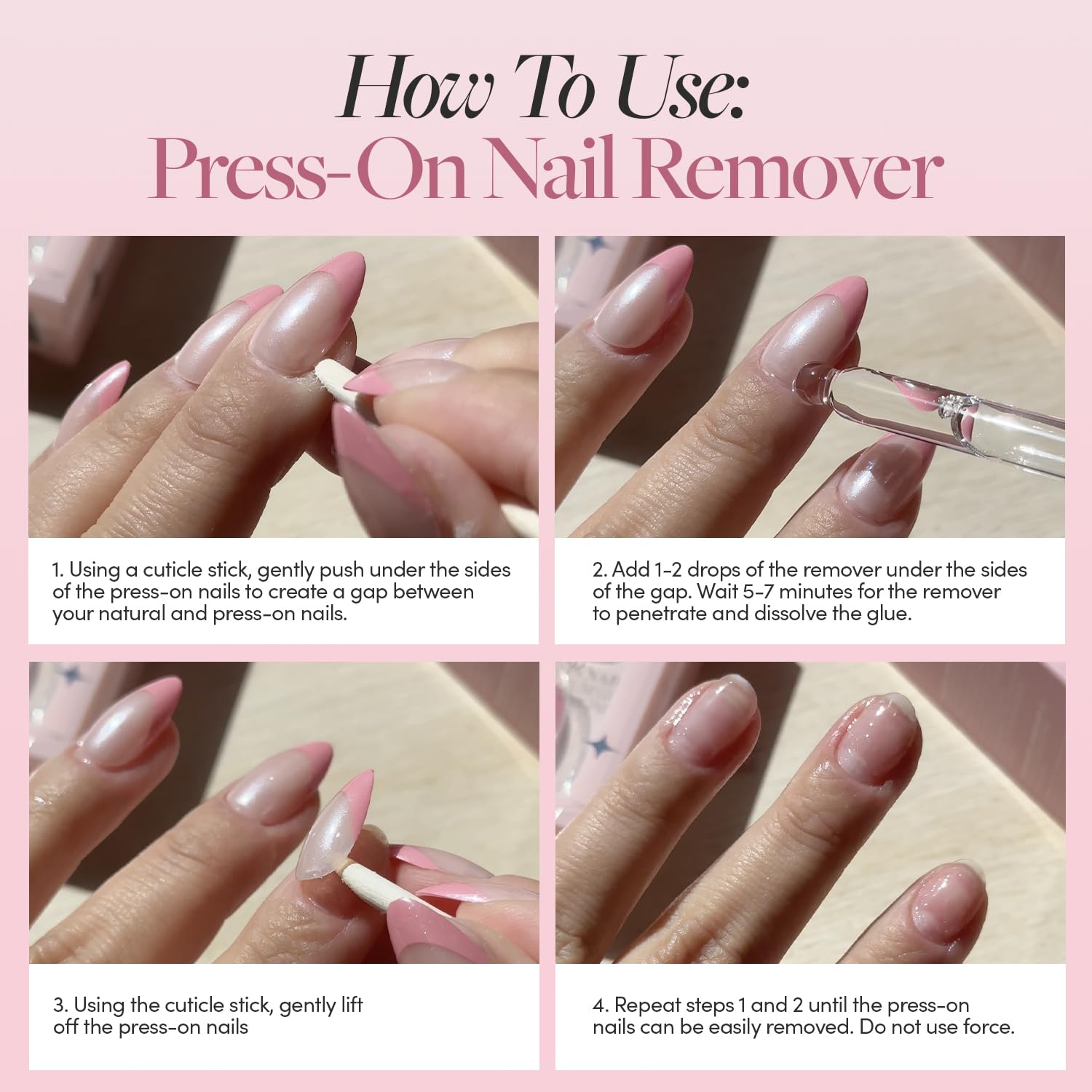 Glamnetic Press On Nail Remover Serum - Odorless | 30ml | Gentle remover serum for fake nails. No acetone, odorless formula. Safe, gentle removal for press-on nails