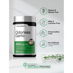 Horbäach Odorless Garlic Softgel Supplement | 200 Pills | Ultra Potent Concentrated Herbal Extract | Non-GMO & Gluten Free
