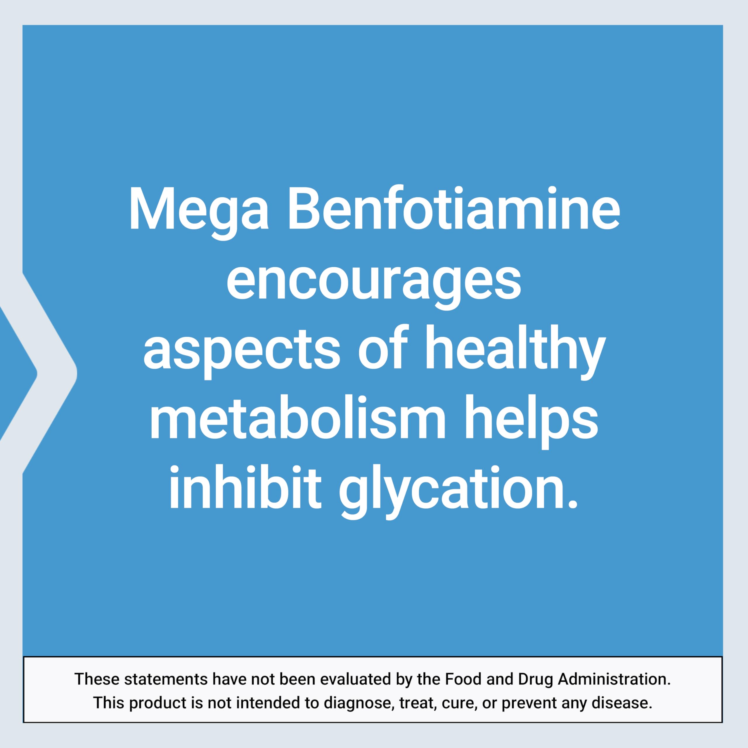 Life Extension Mega Benfotiamine, 250 mg, 120 Capsules | Fat-Soluble Thiamine, Ultra-Bioavailable Vitamin B1, Gluten-Free, Non-GMO & Vegetarian
