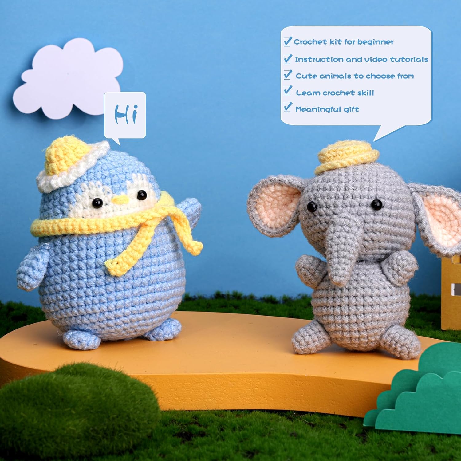Buy now UzecPk Beginner Crochet Kit, Crochet Animal Kit with Yarn, Complete Crochet Kit for Adults and Kids Craft with Instruction and Video Tutorials at indiglob india