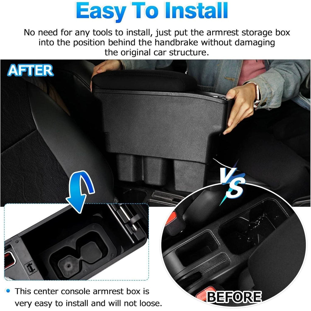 Buy now Autorder Center Console Storage Box for Suzuki Jimny JB64W/JB74W 2018-2025 Accessories Armrest Box Replacement with Cup Holder Insert at indiglob india