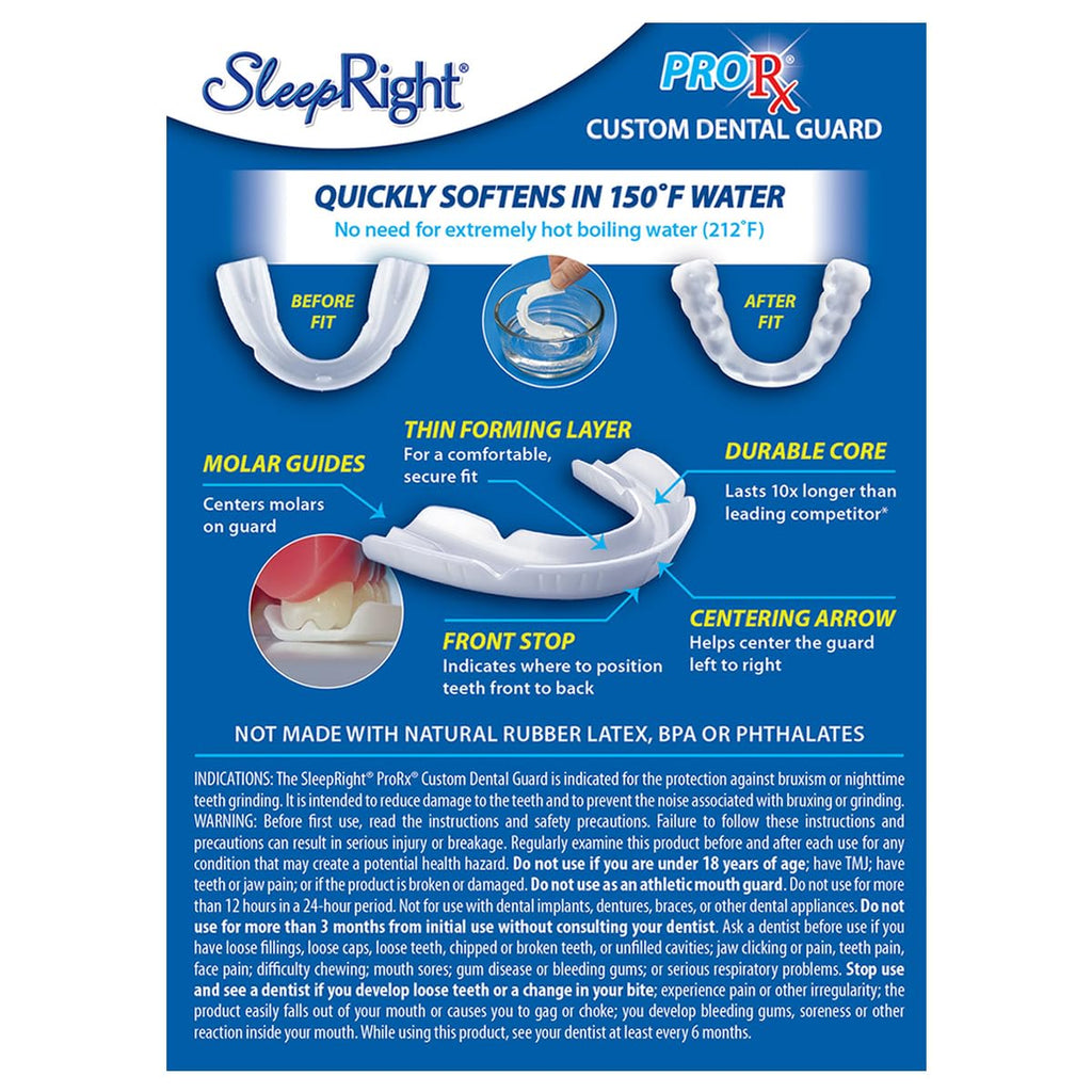 SleepRight ProRx Custom Fit Dental Guard for Teeth Grinding and Clenching